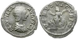 Ancient Coins - Plautilla (AD 202-205) AR Denarius / Venus