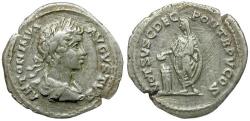 Ancient Coins - Caracalla (AD 198-217) AR Denarius / Emperor Sacrificing