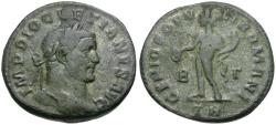 Ancient Coins - Diocletian (AD 284-305) Silvered Æ Follis / Genius