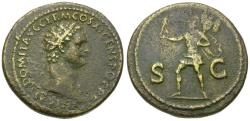 Ancient Coins - Domitian (AD 81-96) Æ Dupondius / Mars