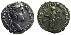 Ancient Coins - Commodus: AR Denarius, Fortuna Felix reverse