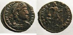Ancient Coins - Valentinian I, AE3 Siscia: Emperor advancing