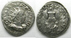 Ancient Coins - Gallienus: AR Antoninianus, Trophy with captives reverse