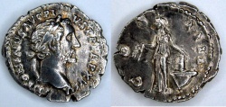 Ancient Coins - Antoninus Pius: Denarius, Annona reverse