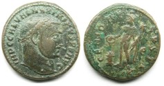 Ancient Coins - Maximinus II: AE Follis, Cyzicus, Genius with altar reverse--SCARCE!
