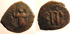 Ancient Coins - Arab Byzantine: AE folles imitating Constans II