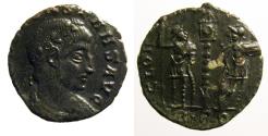 Ancient Coins - Constans, Rare,  helmeted soldiers with one standard.