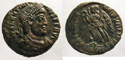 Ancient Coins - Valentinian I, AE3 Siscia: Victory advancing