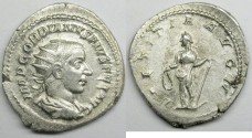 Ancient Coins - Gordian III: AR Antoninianus, Laetitia reverse