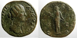 Ancient Coins - Faustina Junior: Sestertius, Diana Lucif reverse