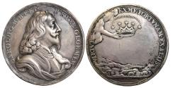 World Coins - CHARLES I. Silver memorial medal. 34mm 1625-1649..   Good Very Fine..  11333.