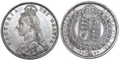 World Coins - Victoria. Halfcrown. 1887. Jubiless head.   Uncirculated..  13220.