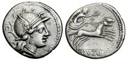 Ancient Coins - L. Rutilius Flaccus. AR denarius. 77 B.C..   Very Fine..  11673.