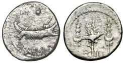 Ancient Coins - Marc Antony. AR denarius. 43-31 B.C..   .  11399.