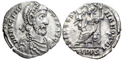 Ancient Coins - EUGENIUS. AR siliqua. Milan. 392 - 394 A.D..   Nearly Extremely Fine..  12612.
