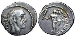 Ancient Coins - C. Antius C.f. Restio. AR denarius. 47 B.C..   Good Very Fine..  12351.