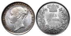 World Coins - Victoria. Sixpence. 1866.   Gem Uncirculated..  12920.