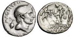 Ancient Coins - Sextus Pompey. AR denarius. 42 B.C. - 35  A.D..   Very Fine..  11662.