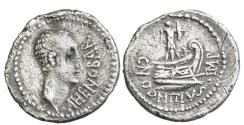Ancient Coins - Cn. Domitius L.f.  AHENOBARBUS. Denarius. int moving with Ahenobarbus in 41 BC 41 V.C..   Very Fine..  12297.