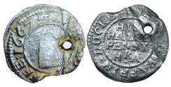 World Coins - London. Wapping Docks. HUGH ROWCLIFFE. Halfpenny token. 1667.   .  11939.