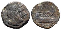 Ancient Coins - Roman Republic, Anonymous, Rome, after 211 BC. Unofficial Æ Semis