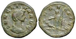 Ancient Coins - Severina (Augusta, AD 270-275). Æ As. Rome mint. R/ JUNO
