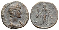 Ancient Coins - Julia Mamaea (Augusta, 222-235). Æ Sestertius - Rome - R/ Vesta
