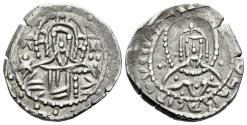 Ancient Coins - Michael II Palaeologus (1391-1425) AR Half Stavraton. Constantinople circa 1391-1425. Facing bust of Christ R/ Facing bust of Manuel II