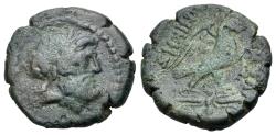 Ancient Coins - Macedon, Thessalonica, c. 187-31 BC. Æ 22mm. Laureate head of Zeus R/ EAGLE