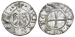 World Coins - Italy, Sicily, Messina. Federico II (1197-1250). BI Denaro, AD 1221. R/ Cross. EXTREMELY FINE