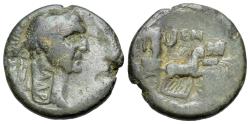 Ancient Coins - Trajan (98-117). Seleucis and Pieria, Balanea (as Leucas-Claudia). Æ 22mm, year 55 (103/4). c/m: ΔAK within incuse rectangle.