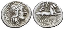 Ancient Coins - ROME REPUBLIC M. Calidius, Q. Metellus, and Cn. Fulvius, Rome, 117-116 BC. AR Denarius. R/ Victory driving biga