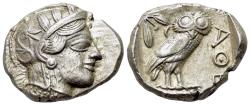 Ancient Coins - Attica, Athens , c. 454-404 BC. AR Tetradrachm R/ OWL