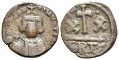 Ancient Coins - Constans II (641-668). Æ 20 Nummi Half Follis. Carthage, 642-647. R/ Large XX SCARCE