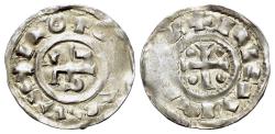 World Coins - France, Dukes of Normandy, Richard I the Fearless (943-996) AR Denier. Rouen mint.
