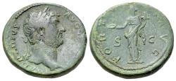 Ancient Coins - Hadrian (117-138). Æ As. Rome, 130-8. R/ Fortuna RARE