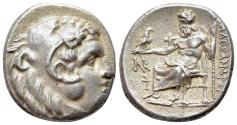 Ancient Coins - KINGS of MACEDON. Philip III Arrhidaios. 323-317 BC. AR Drachm. In the name and types of Alexander III. Sardes mint. Struck under Menander, circa 323/2 BC.