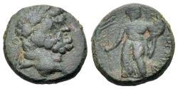 Ancient Coins - Phoenicia, Dora Pseudo-autonomous issue, c. 66-67. Æ 20.60mm Head of Doros R/ Tyche standing RARE