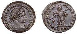 Ancient Coins - Constantine I the Great (AD 306-337) Æ Nummus. London, 312-3. R/ PRINCIPI IVVENTVTIS