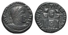 Ancient Coins - Barbaric issue, imitating a Siscia issue of Constantine I, c. 4th-5th century. Æ 16mm R/ Two victories