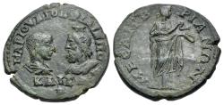 Ancient Coins - Thrace. Mesambria. Philip II (Caesar, 244-247), with Serapis. Æ. Bareheaded, bust of Philip II r. vis-a-vis and draped bust of Serapis l. R/Hygieia standing r.