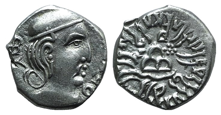 Silver drachm of King Rudrasena III (270300 SE / 348378 AD), dated