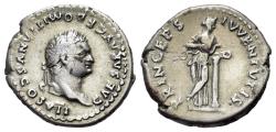 Ancient Coins - Domitian (As Caesar, AD 69-81). AR Denarius. Rome mint.  R/ SALUS