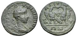 Ancient Coins - Ionia. Magnesia ad Maeandrum. Philip II (247-249). Æ 21mm R/ Two EAGLES