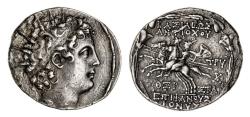 Ancient Coins - Seleukid Kingdom. Antiochos VI Dionysos (145-142 BC). AR Tetradrachm R/ The Dioskouri