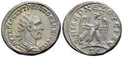 Ancient Coins - Trajan Decius (AD 249-251). Seleucis and Pieria, Antioch. AR Tetradrachm. AD 250-1. R/ EAGLE
