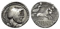 Ancient Coins - Cn. Lentulus Clodianus, Rome, 88 BC. AR Denarius