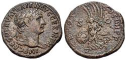Ancient Coins - Trajan (AD 98-117) Æ As. Rome, AD 101-102. R/ VICTORY