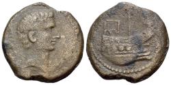 Ancient Coins - Octavian (c. 40 BC). Gaul, Narbo. Æ 29.5mm. R/ Prow of quinquireme