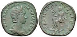 Ancient Coins - Julia Mamaea (Augusta, AD 222-235). Æ Sestertius. Rome, AD 230. R/ FELICITAS